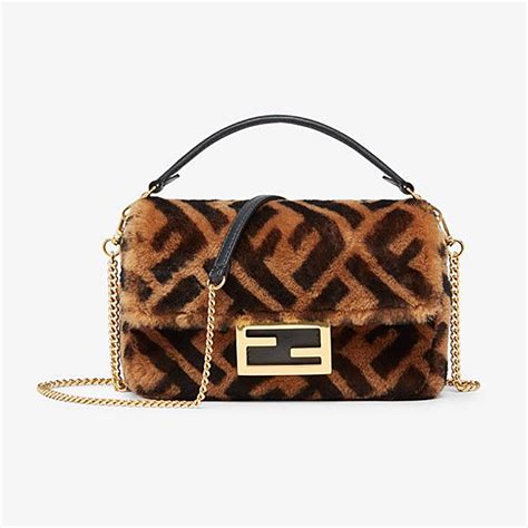 fendi sheepskin mini baguette|Women's Mini Baguette Bag .